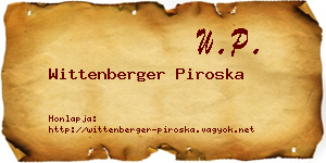 Wittenberger Piroska névjegykártya